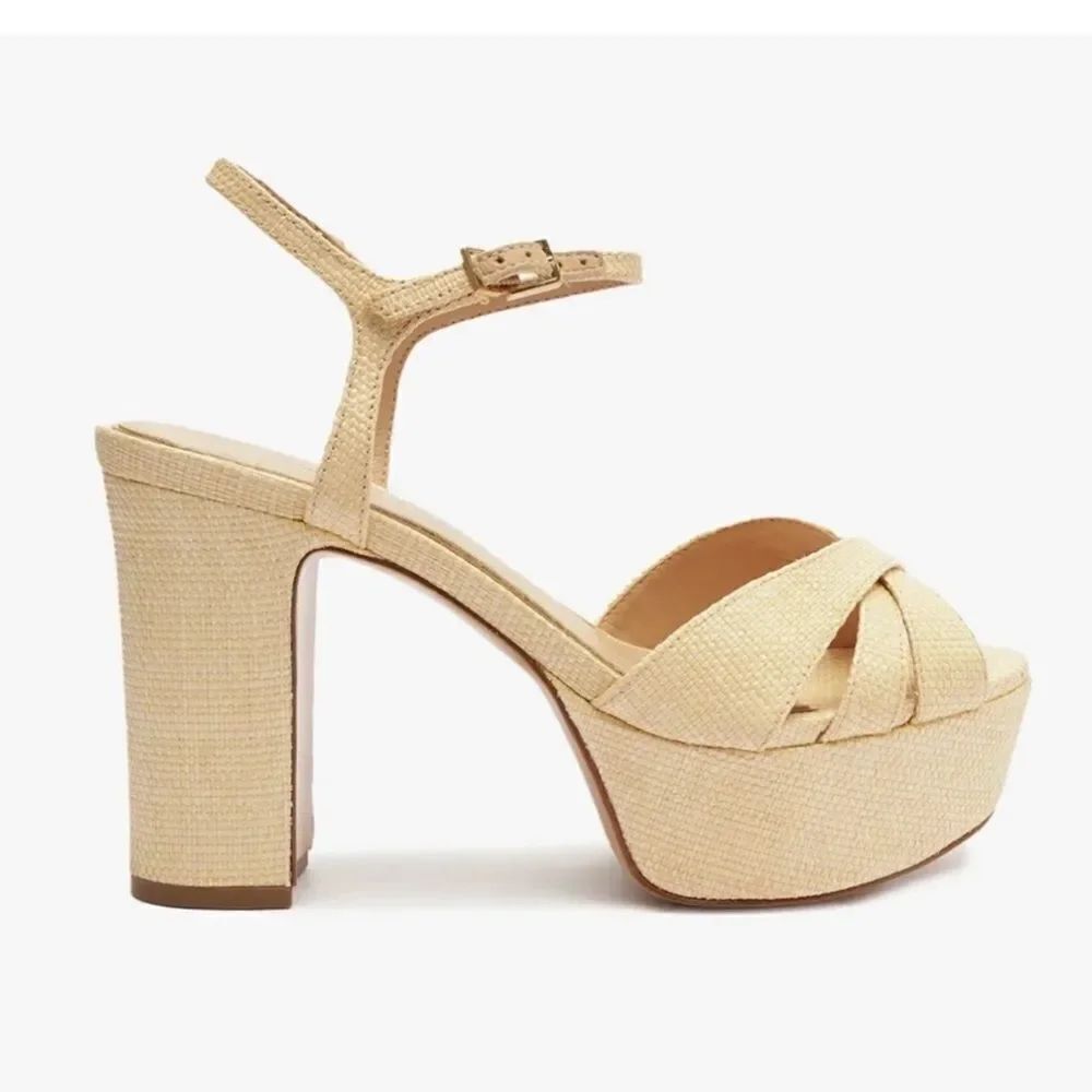 Schutz Rafia Cream/Beige Sandals(Size 7.5B)